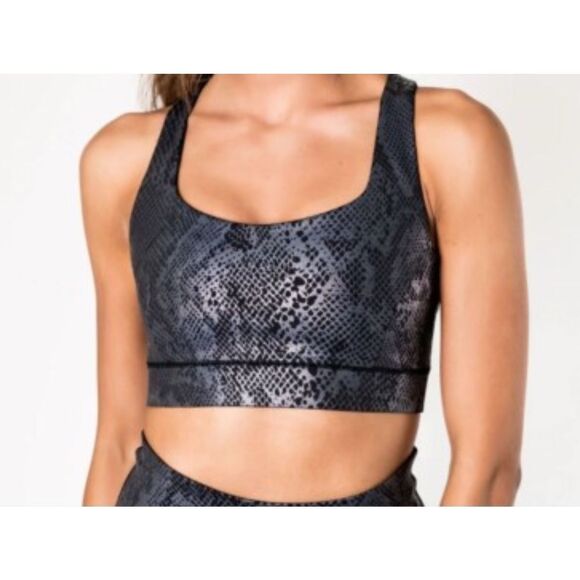 NWOT IVL Collective Snakeskin Crossbosy Straps Athlethic Sports Bra Women's 4 - Picture 1 of 10